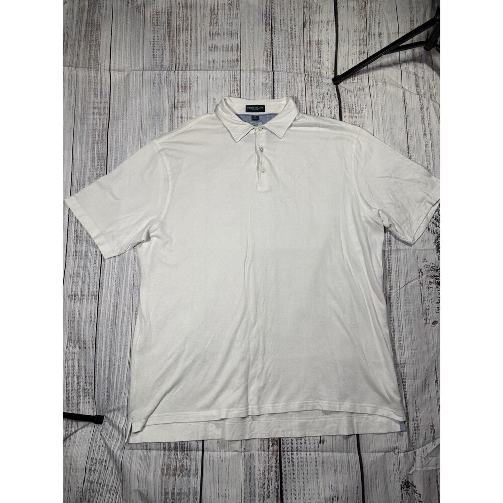 Peter Millar Polo Shirt Mens XL White Perfect Pique Collection